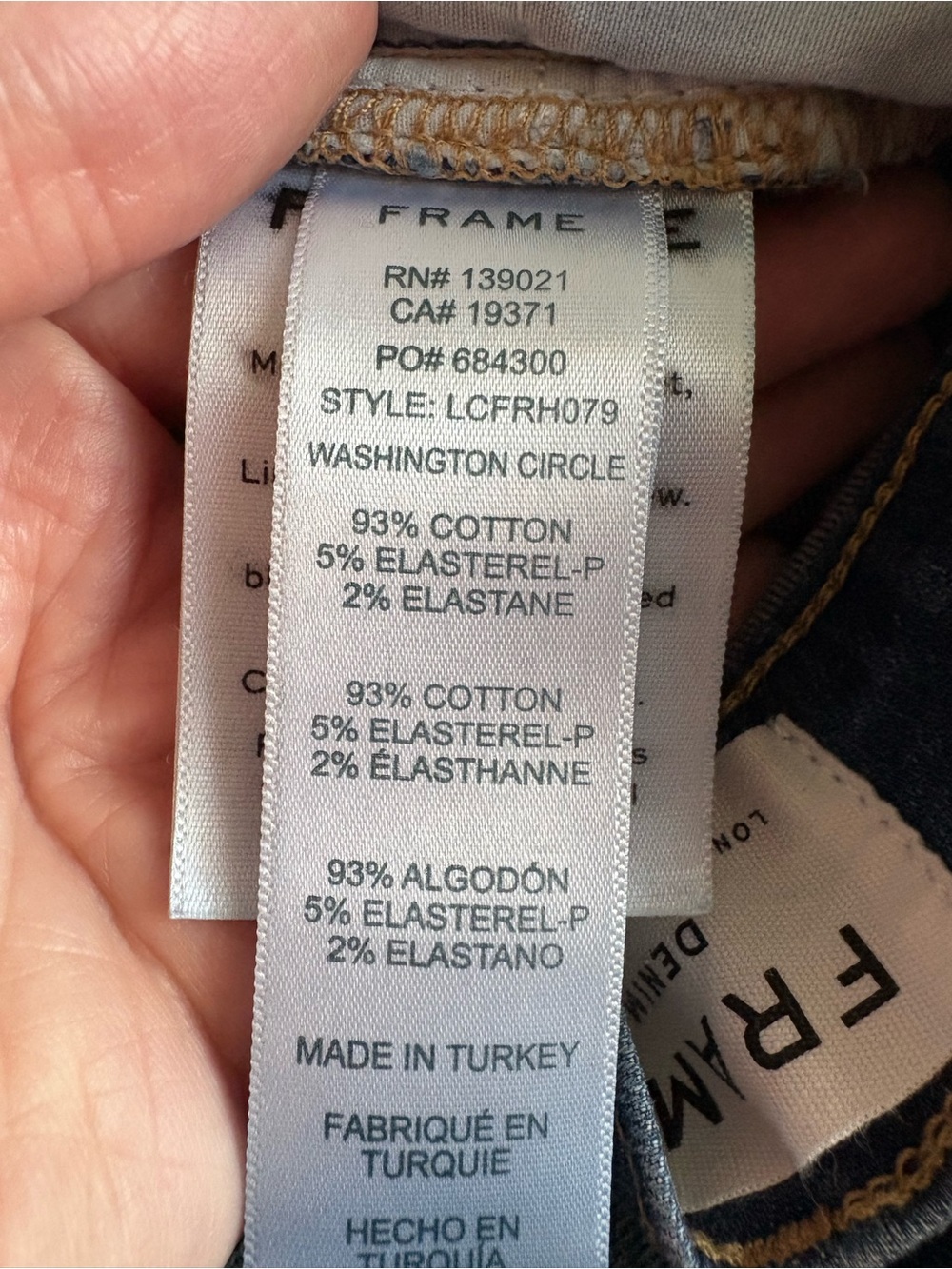 FRAME Le Crop Flare Raw Hem High Rise Jeans (Washington Circle) Medium Blue 24 - Picture 5 of 5